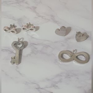 TWO SET OF 925 SILVER EARRINGS AND CHARM